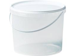 Ведро пластиковое круглое с белой крышкой, 5.8 л [4137]