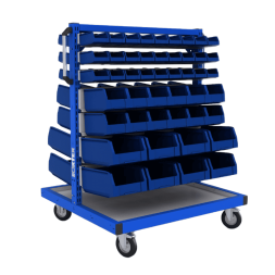 Стойка мобильная для пластиковых ящиков двусторонняя ДВК SORTEX 1075-M №1-2, синий [КГ030400]