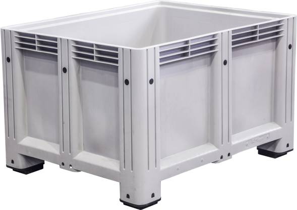 Крупногабаритный сплошной пластиковый контейнер на ножках Big Box, 1200x1000x760 мм, белый [12001000760-00]