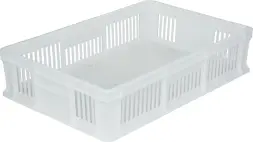 Ящик пластиковый перфорированный, 600×400×140 мм, 27 л, зелёный [705.01.02]