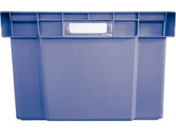 Ящик пластиковый сплошной, 600х400х250 мм, синий [125-2]
