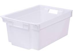 Ящик пластиковый сплошной, 600х400х250 мм, белый [125-2]