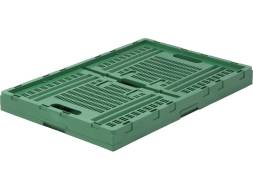 Ящик пластиковый с перфорированными стенками и дном, 600х400х310 мм, 75 л, зеленый [407]