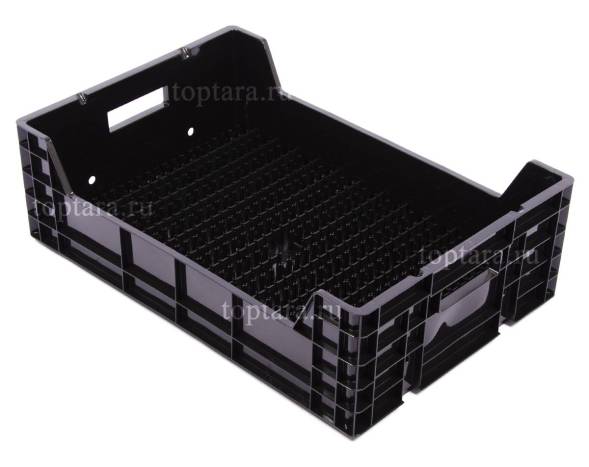Ящик пластиковый для выгонки тюльпанов без клапана, 600х400х190 мм, черный [600400190-04]