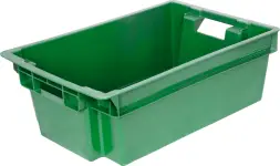Ящик пластиковый сплошной, 600x400x200 мм, 35 л, зеленый [206]