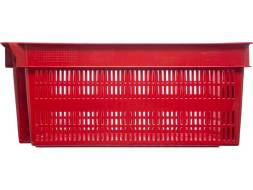 Ящик пластиковый с перфорированными стенками и дном, 600х400х250 мм, красный [125]