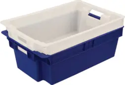 Ящик пластиковый сплошной, 600x400x200 мм, 35 л, синий [206]
