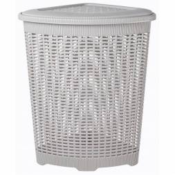 Корзина для белья угловая, 50л, светло-серый