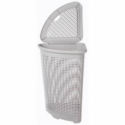 Корзина для белья угловая, 50л, светло-серый
