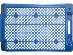 Ящик пластиковый с перфорированными стенками и дном, 600х400х250 мм, синий [125]