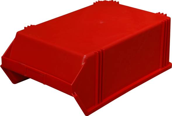Ящик пластиковый сплошной, 500×310×183 мм, 28 л, красный [7965]