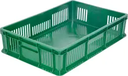 Ящик пластиковый перфорированный, 600×400×140 мм, 27 л, белый [705.02.02 м]