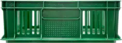 Ящик пластиковый перфорированный, 600×400×140 мм, 27 л, зелёный [705.02.02 м]