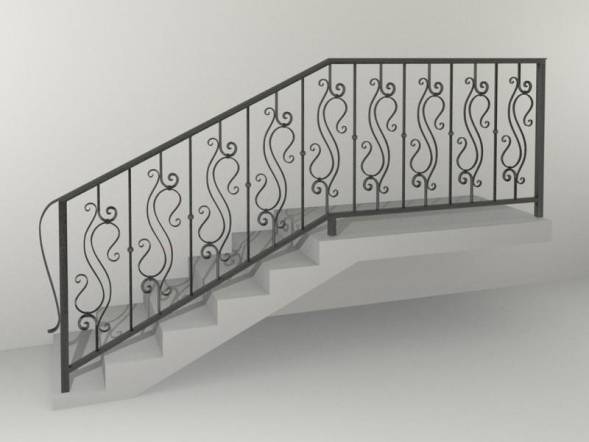 Кованые металлические перила МП14, 1 пог. м.