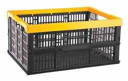 Ящик пластиковый складной с перфорированными стенками, 480x350x230 мм, черный [4312282]