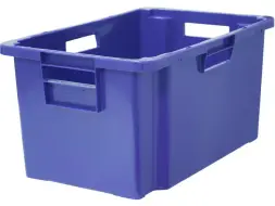 Ящик сплошной пластиковый, 600x400x300 мм, 52 л, синий [218-1]