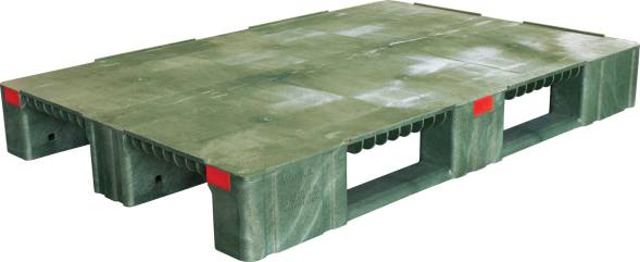 Паллет (поддон) пластиковый сплошной усиленный на 3-х полозьях, 1200x800х150 мм, желтый [1200800150-00]