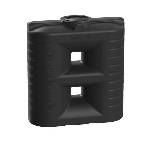 Емкость пластиковая прямоугольная для хранения воды, жидкостей и дизельного топлива, 2000 л, черный [TSN2000S1]