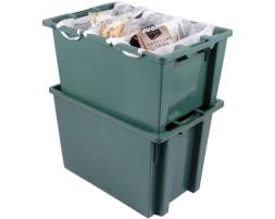 Пластиковый ящик 600х400х300 с держателем пакетов для фасовки