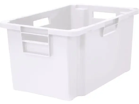 Ящик сплошной пластиковый, 600x400x300 мм, 52 л, белый [218-1]