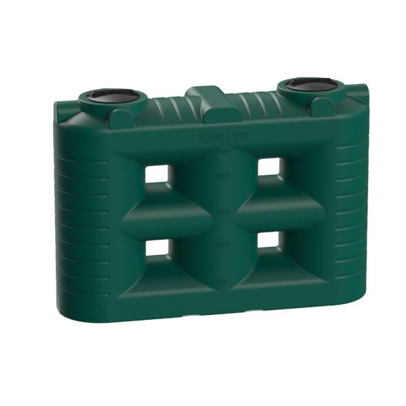 Емкость пластиковая прямоугольная для хранения воды, жидкостей и дизельного топлива, 3000 л, зеленый [TSN3000S2]