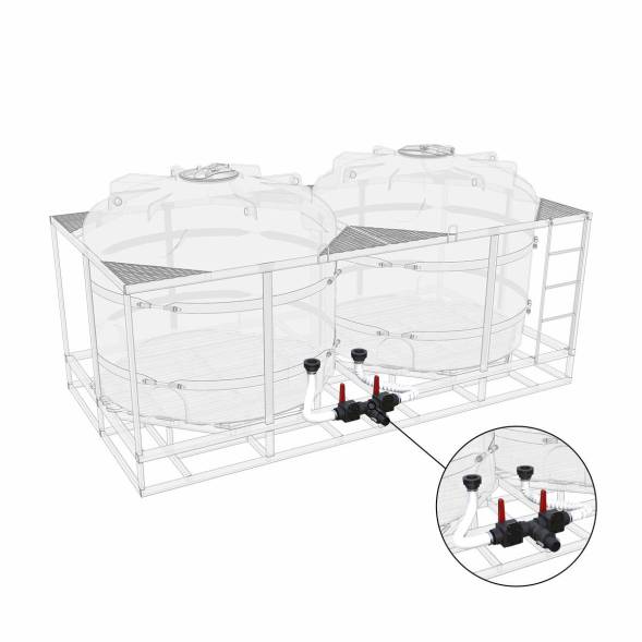 Комплект полного слива боковой с кранами G3 на две емкости TR