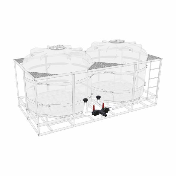 Комплект полного слива боковой с кранами G3 на две емкости TR