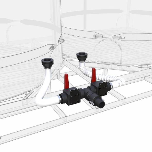 Комплект полного слива боковой с кранами G3 на две емкости TR