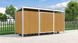 Контейнерная площадка КП13, 4500x1700x2000 мм, золотой дуб