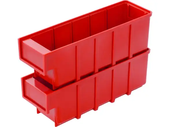 Контейнер полочный пластиковый, 300x92x100 мм, 2.76 л, красный [6005]