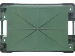 Ящик пластиковый со сплошными стенками и дном, 600х400х150 мм, зеленый [225]