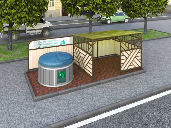 Контейнерная площадка КП16, 3000x4000x2200 мм