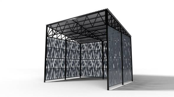 Высокая контейнерная площадка КП28, 5000x6000x5000 мм