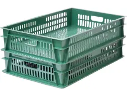Ящик пластиковый сплошной, 740x465x145 мм, 39 л, зеленый [404-Т-1]