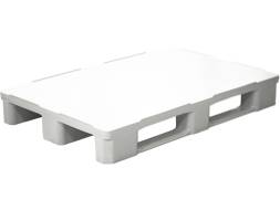 Паллет (поддон) пластиковый гигиенический cплошной на 3-х полозьях, 1200х800х160 мм, белый [IR 1208-3R-G]