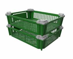 Ящик (контейнер) пластиковый для фруктов и овощей, 508x406x135 мм, зеленый [54135]