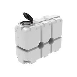 Емкость пластиковая для воды и дизельного топлива ST 2000 л с патрубками d100мм и откидной крышкой под плотность вещества до 1.0 г/см3, белый