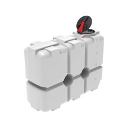 Емкость пластиковая для воды и дизельного топлива ST 2000 л с патрубками d100мм и откидной крышкой под плотность вещества до 1.0 г/см3, белый