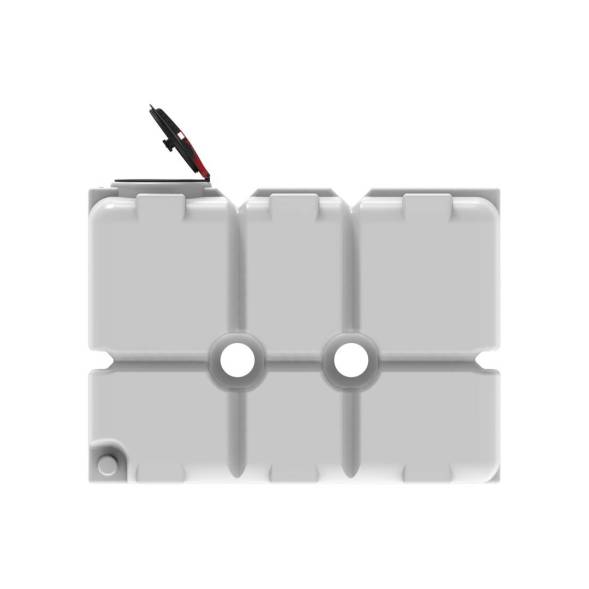 Емкость пластиковая для воды и дизельного топлива ST 2000 л с патрубками d100мм и откидной крышкой под плотность вещества до 1.0 г/см3, белый