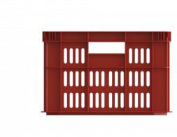 Ящик пластиковый универсальный пищевой с перфорированными стенками и сплошным дном, 600х400х259 мм, красный [12.435Lе.40.PE]