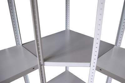 Полка угловая СТФ 500х500 для полок глубиной 300 мм, серебристый, RAL 7035 [КГ029109]