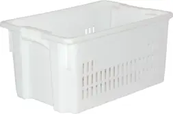 Ящик пластиковый перфорированный, 600x400x300 мм, 52 л, белый [602 м]