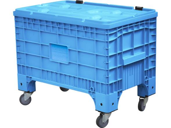 Крупногабаритный пластиковый контейнер на колёсах с крышкой на петлях Big Box, 1017х636х793 мм, голубой [B-Box 1065 Mini голубой WCH] 