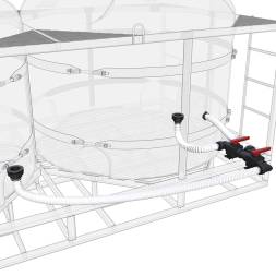 Комплект полного слива торцевой для мотопомпы G3 на две емкости TR