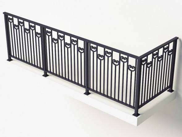 Металлическое балконное ограждение БО-16, 1 пог. м.