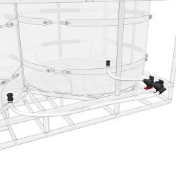 Комплект полного слива торцевой с кранами G2 на две емкости TR