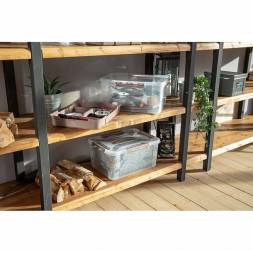 Ящик универсальный с замками и вставкой-органайзером Grand box, 15,3л, коричневый