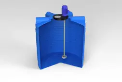 Емкость ЭВЛ 1000 синий с турбинной мешалкой