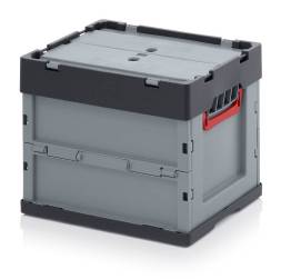 Ящик пластиковый складной с крышкой AUER FBD 43/32, 400x300x320 мм, серый [FBD 43/32]