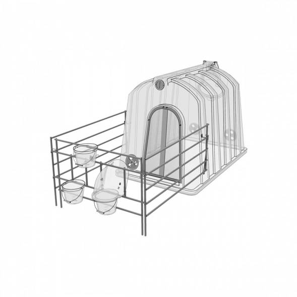 Вольер домика для телят оцинкованный